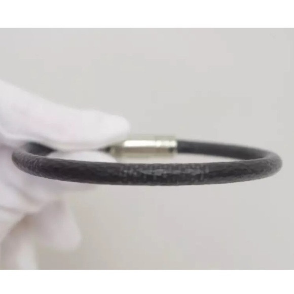 LOUIS VUITTON Damier Graphite Print Bracelet Silver Hardware - Picture 2 of 10